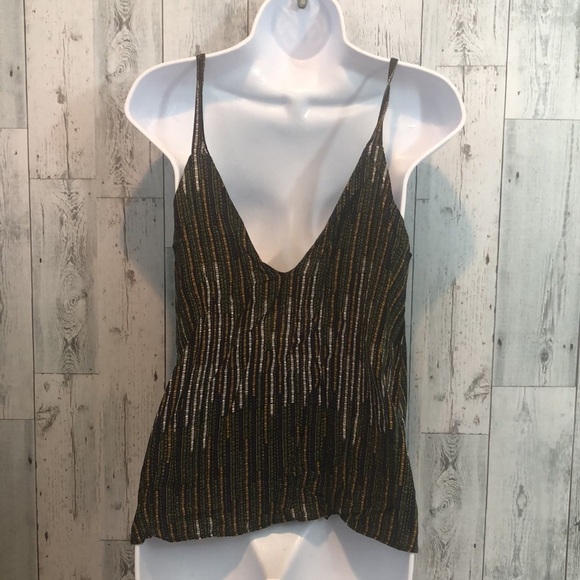 H&M Multi Colored Strip Shoulder Tie Tank Top 6 - Picture 5 of 9